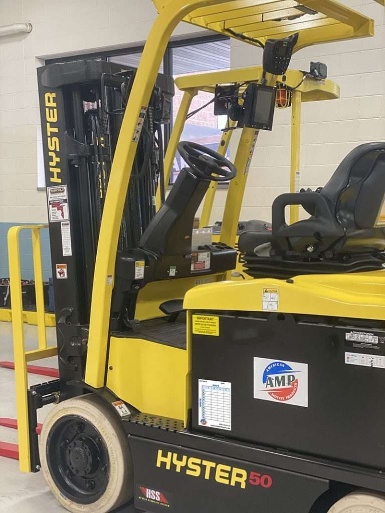 AMP lead acid battery in Hyster Forklift.